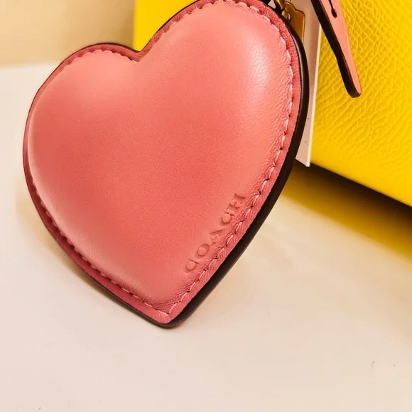 Coach Genuine Leather Puffy Heart Bag Charm/ Keychain - Picture 9 of 15
